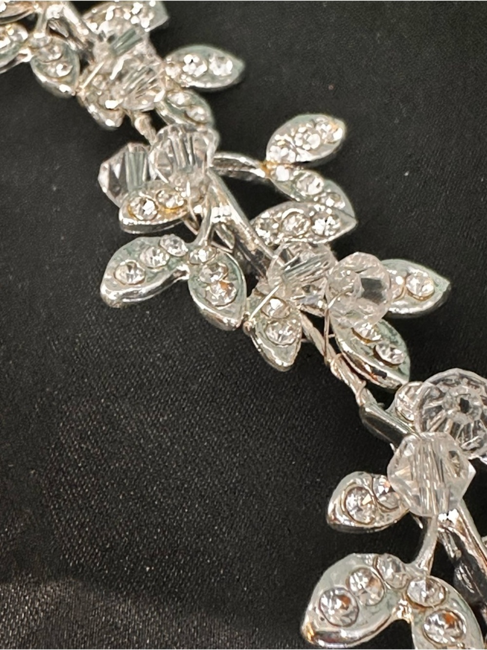 Crystal Bridal Hair Vine Silver Rhinestone Floral Headpiece Wedding NWT - Picture 6 of 10